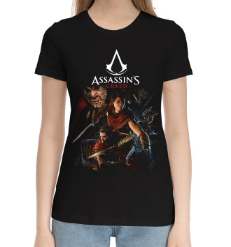 Женская Хлопковая футболка Assassin's creed