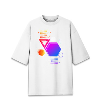 Хлопковая футболка оверсайз Geometry