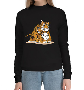 Хлопковый свитшот Тигрица с игривым тигрёнком