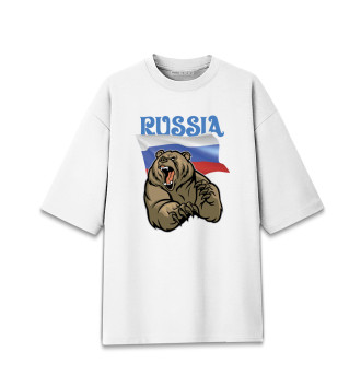 Мужская Хлопковая футболка оверсайз Россия