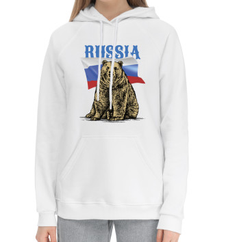 Женский Хлопковый худи Russian bear