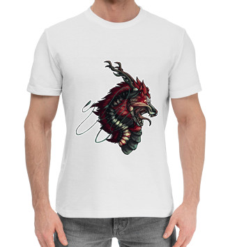 Мужская Хлопковая футболка Дракон