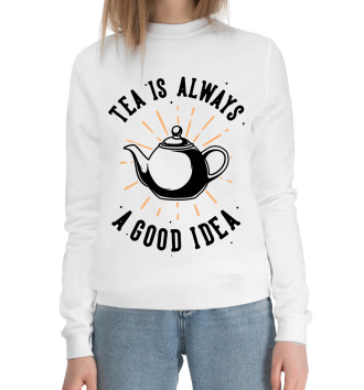 Хлопковый свитшот Tea is always a good idea