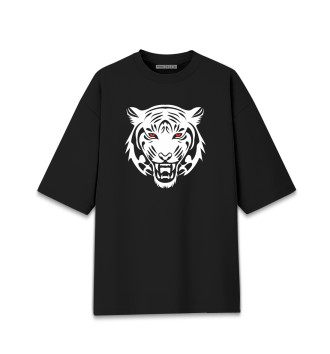 Мужская Хлопковая футболка оверсайз Тигр