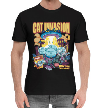 Хлопковая футболка Cat Invasion: Tesla Gun