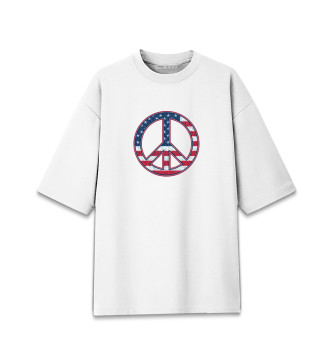 Хлопковая футболка оверсайз Peace USA