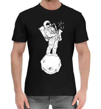 Мужская Хлопковая футболка Space music